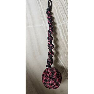 Handmade Monkey Fist Paracord Keychain Lanyard‎ Golf Ball Pink Survival